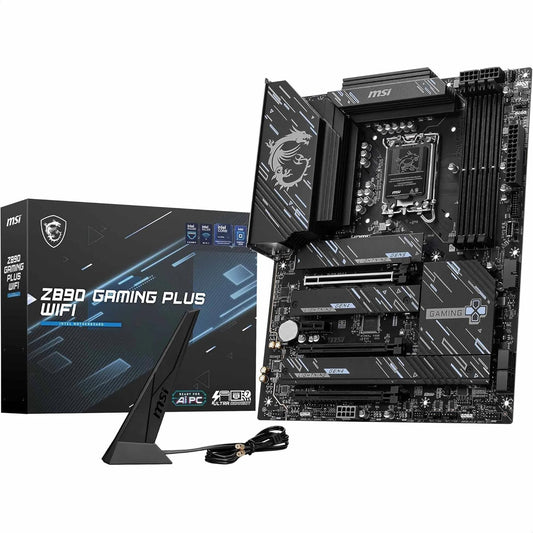 MSI Z890 GAMING PLUS WIFI Motherboard | ATX | Supports Intel Core Ultra Processors (Series 2) | LGA 1851 | DDR5 Memory Boost 9200+MT/s OC | 1 x PCIe 5.0 x16 | 1 x M.2 Gen5 | Intel Killer 5G LAN | Wi-Fi 7