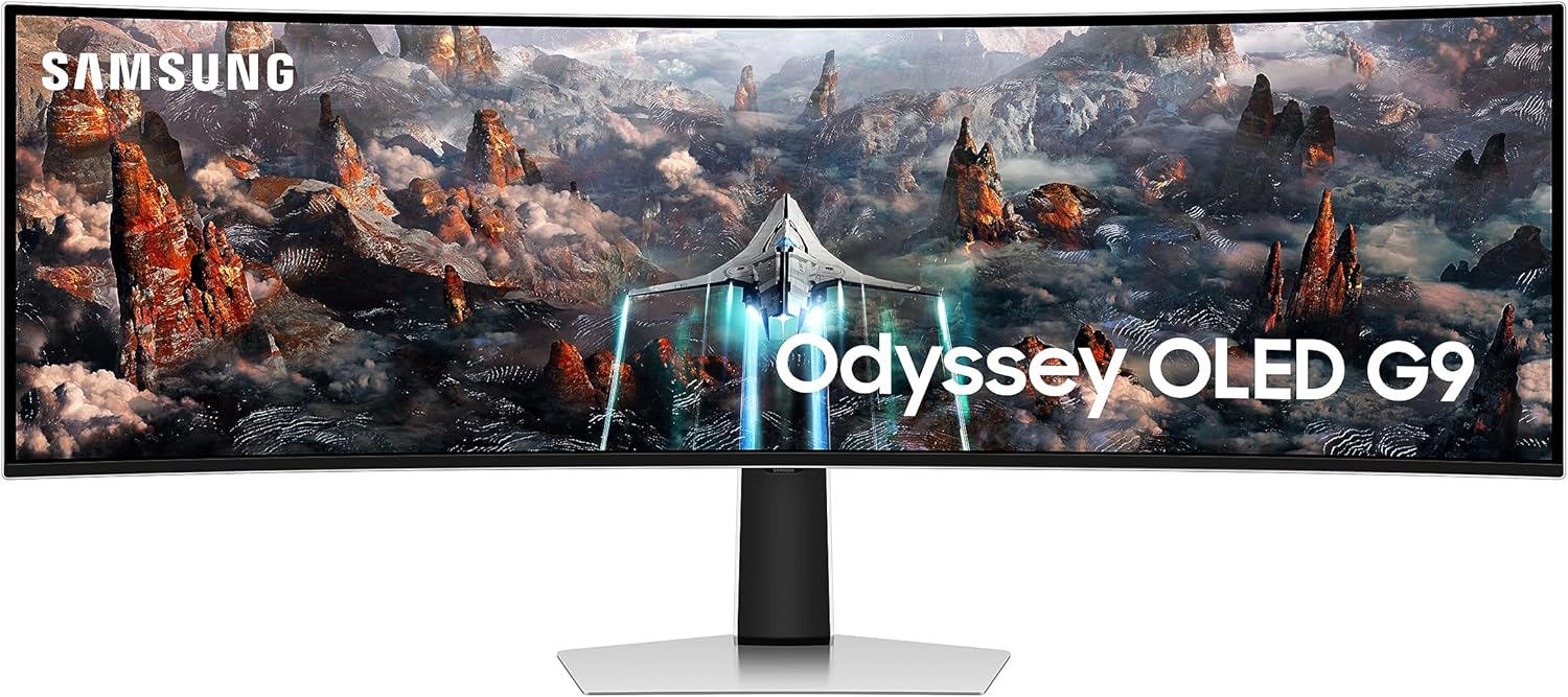 Samsung Odyssey OLED G9 49" Curved Ultrawide Gaming Monitor – 1440p, HDR, 240Hz (No Built-in Speakers)