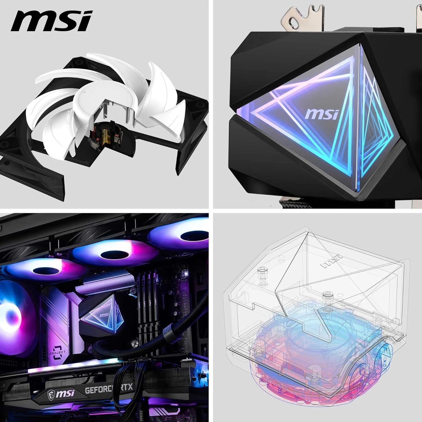 MSI MAG CORELIQUID I360 AIO CPU Liquid Cooler | Enlarged Copper Cold Plate | ARGB Blockhead & LDB Fans | Dual-Chamber Water Block | Split-Flow Radiator | Mystic Light Supported | Intel & AMD Compatible