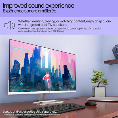 HP Series 5 27" FHD White Monitor – 527sw (94F46AS), IPS Panel, 100Hz, 99% sRGB, HDMI & VGA, Eye Ease, Tilt Stand