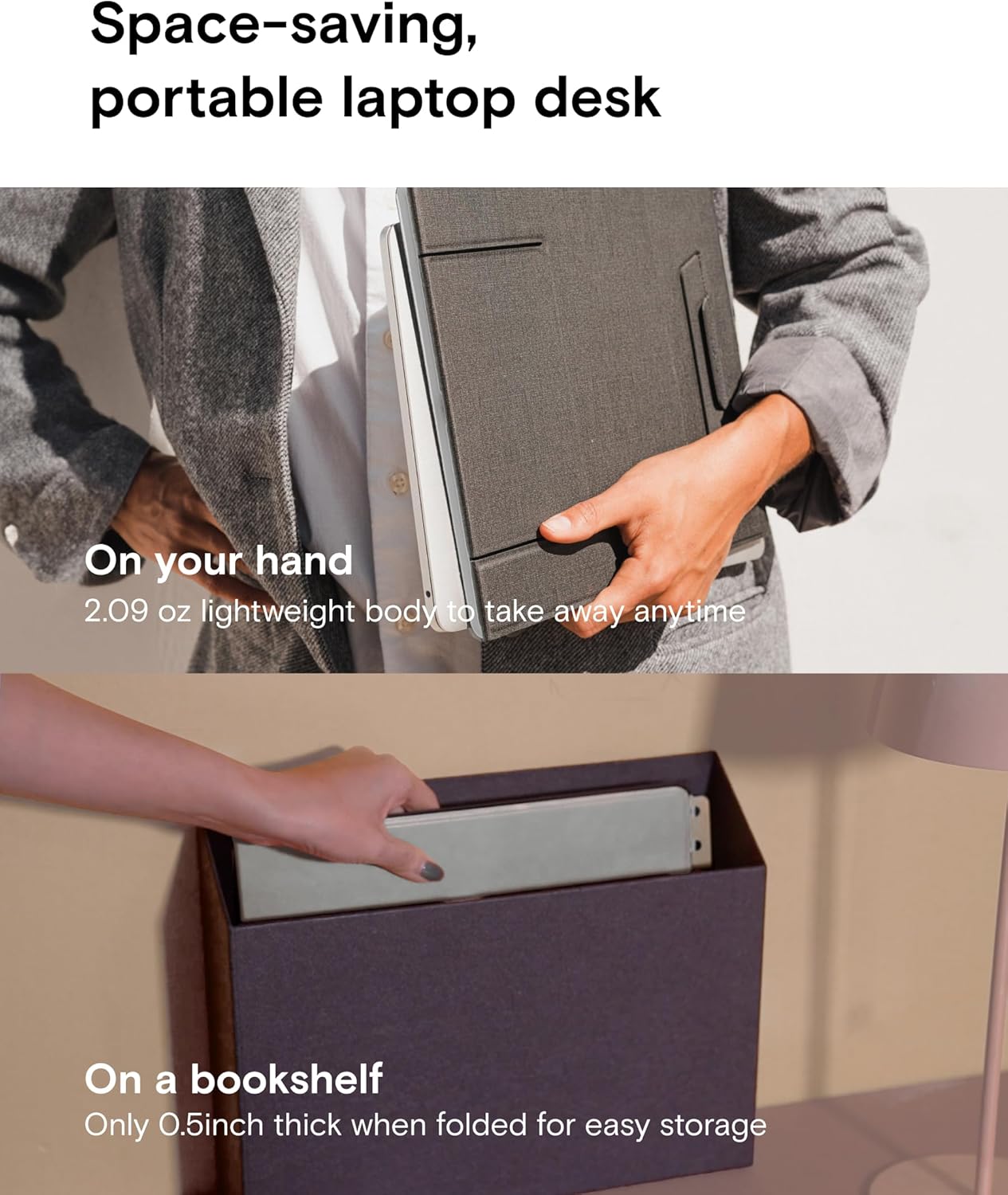 MOFT Folding Laptop Stand Lap Desk | Portable & Mini Computer Stand Laptop Desk for Travel and Home Office | Ergonomic Design with Adjustable Viewing Angles | Lightweight Computer Cooling Riser