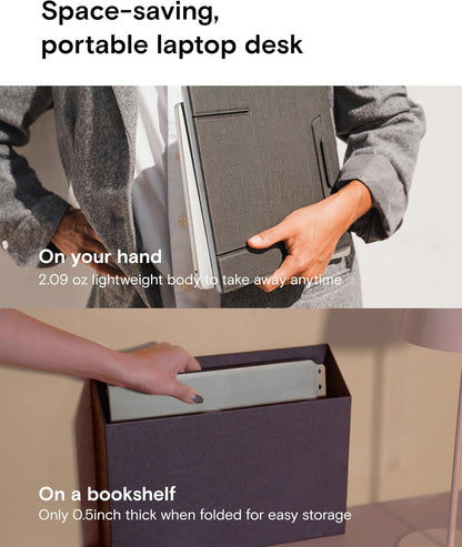 MOFT Folding Laptop Stand Lap Desk | Portable & Mini Computer Stand Laptop Desk for Travel and Home Office | Ergonomic Design with Adjustable Viewing Angles | Lightweight Computer Cooling Riser