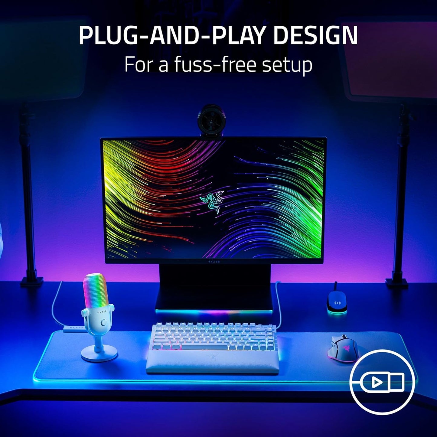Razer Seiren V3 Chroma RGB USB Microphone | Supercardioid Condenser Mic | Tap-to-Mute Sensor | Stream-Reactive Chroma RGB | 96kHz/24-bit