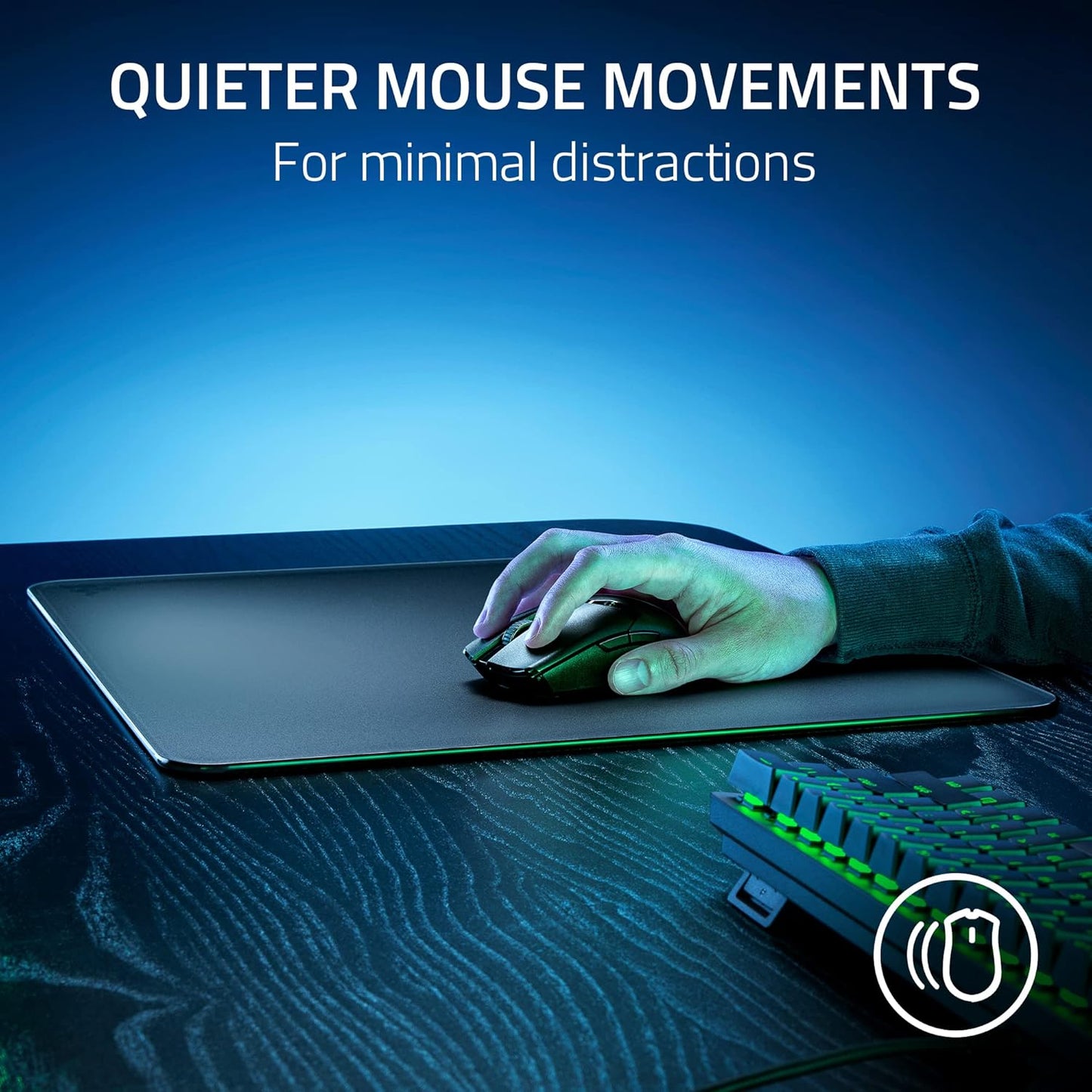 Razer Atlas Tempered Glass Gaming Mouse Mat | 450×400mm | Ultra-Smooth Micro-Etched Surface | Anti-Slip Rubber Base | 5mm Thickness