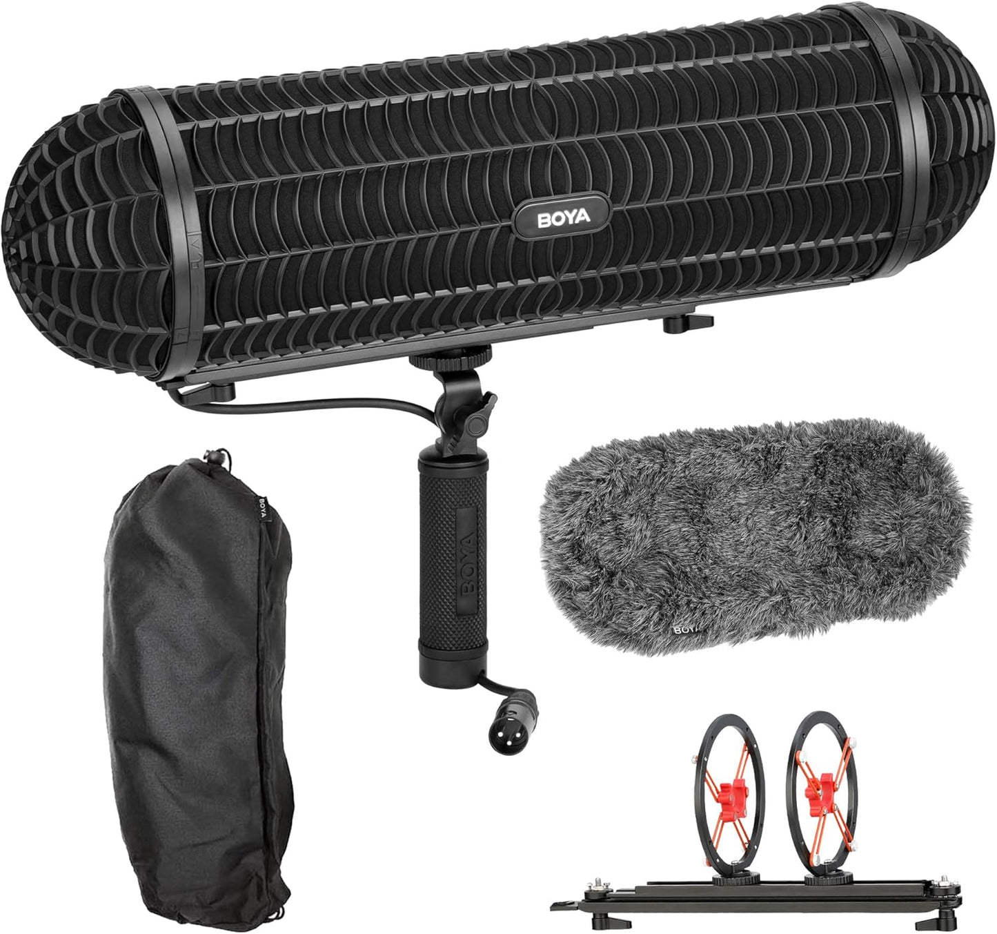 BOYA BY-WS1000 Professional Microphone Windshield | High-Density Furry Cover for Outdoor Recording & Wind Noise Reduction