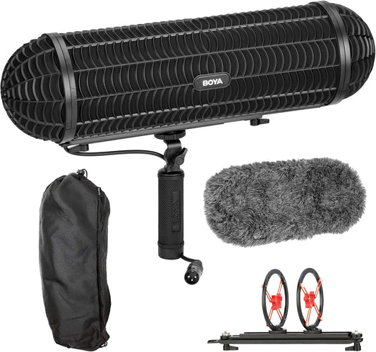 BOYA BY-WS1000 Professional Microphone Windshield | High-Density Furry Cover for Outdoor Recording & Wind Noise Reduction
