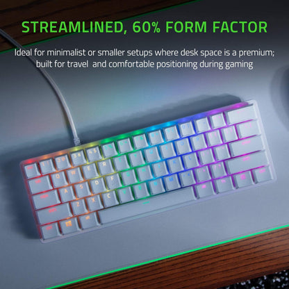 Razer Huntsman Mini - Mercury Edition - 60% Optical Gaming Keyboard (Linear Red Switch) - FRML Packaging ( En )