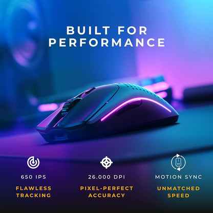 Glorious Model O 2 Wireless Gaming Mouse | Ultra-Lightweight 68g | BAMF 2.0 Sensor 26 | 000 DPI | Hybrid 2.4GHz & Bluetooth | 210H Battery | RGB Lighting | Ambidextrous Design | 6 Programmable Buttons