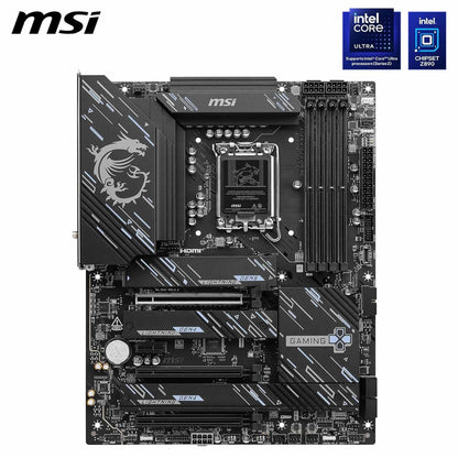 MSI Z890 GAMING PLUS WIFI Motherboard | ATX | Supports Intel Core Ultra Processors (Series 2) | LGA 1851 | DDR5 Memory Boost 9200+MT/s OC | 1 x PCIe 5.0 x16 | 1 x M.2 Gen5 | Intel Killer 5G LAN | Wi-Fi 7
