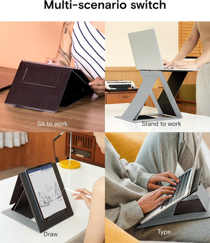 MOFT Folding Laptop Stand Lap Desk | Portable & Mini Computer Stand Laptop Desk for Travel and Home Office | Ergonomic Design with Adjustable Viewing Angles | Lightweight Computer Cooling Riser