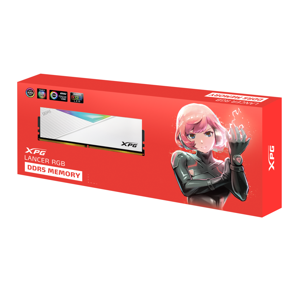 XPG Lancer RGB DDR5 6400MHz 32GB CL32 UDIMM 288-Pins Desktop SDRAM DDR5 Single Channel RAM