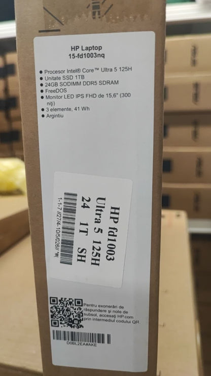 HP 15-FD1003NQ | Intel Ultra 5-125H | RAM 24GB | SSD 1TB | Intel Arc Graphics | 15.6 Inch FHD IPS | Silver