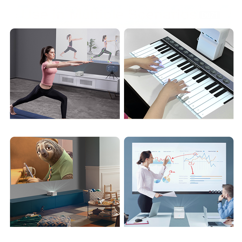 Avetron Portable DLP Projector – 1080P Native, 240 ANSI Lumens, 4K Support, Android 9, 4GB+32GB, Dual-Band Wi-Fi, Bluetooth 5.0, 3W Speaker