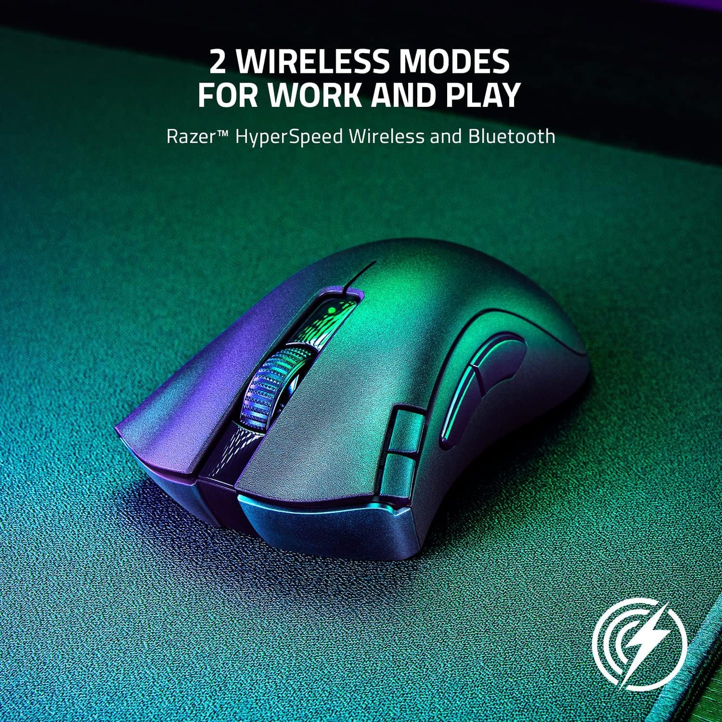 Razer DeathAdder V2 X HyperSpeed: Award-Winning Ergonomic Design - Ultra-Fast Wireless - 235hr Battery Life - 7 Programmable Buttons - Gen 2 Mechanical Switches - 5G 14K DPI Optical Sensor