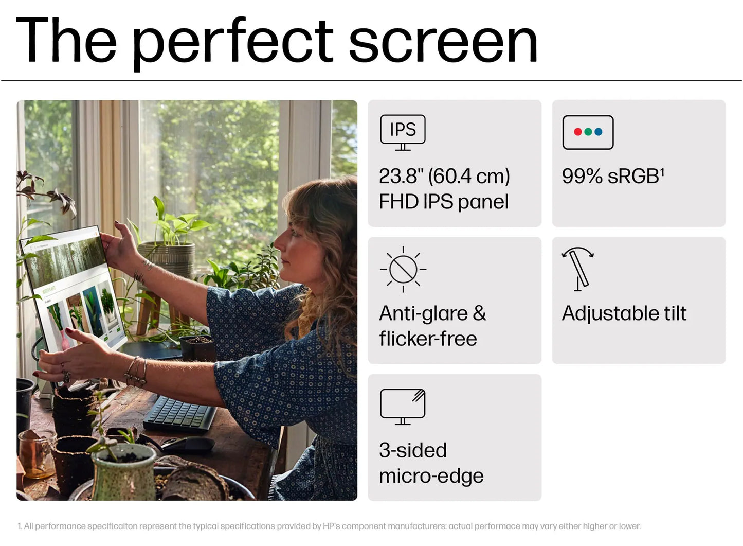 HP Series 5 23.8″ FHD IPS Monitor with Speakers – 100 Hz, 5 ms, 99% sRGB, Eyesafe Low-Blue Light, Tilt-Adjust