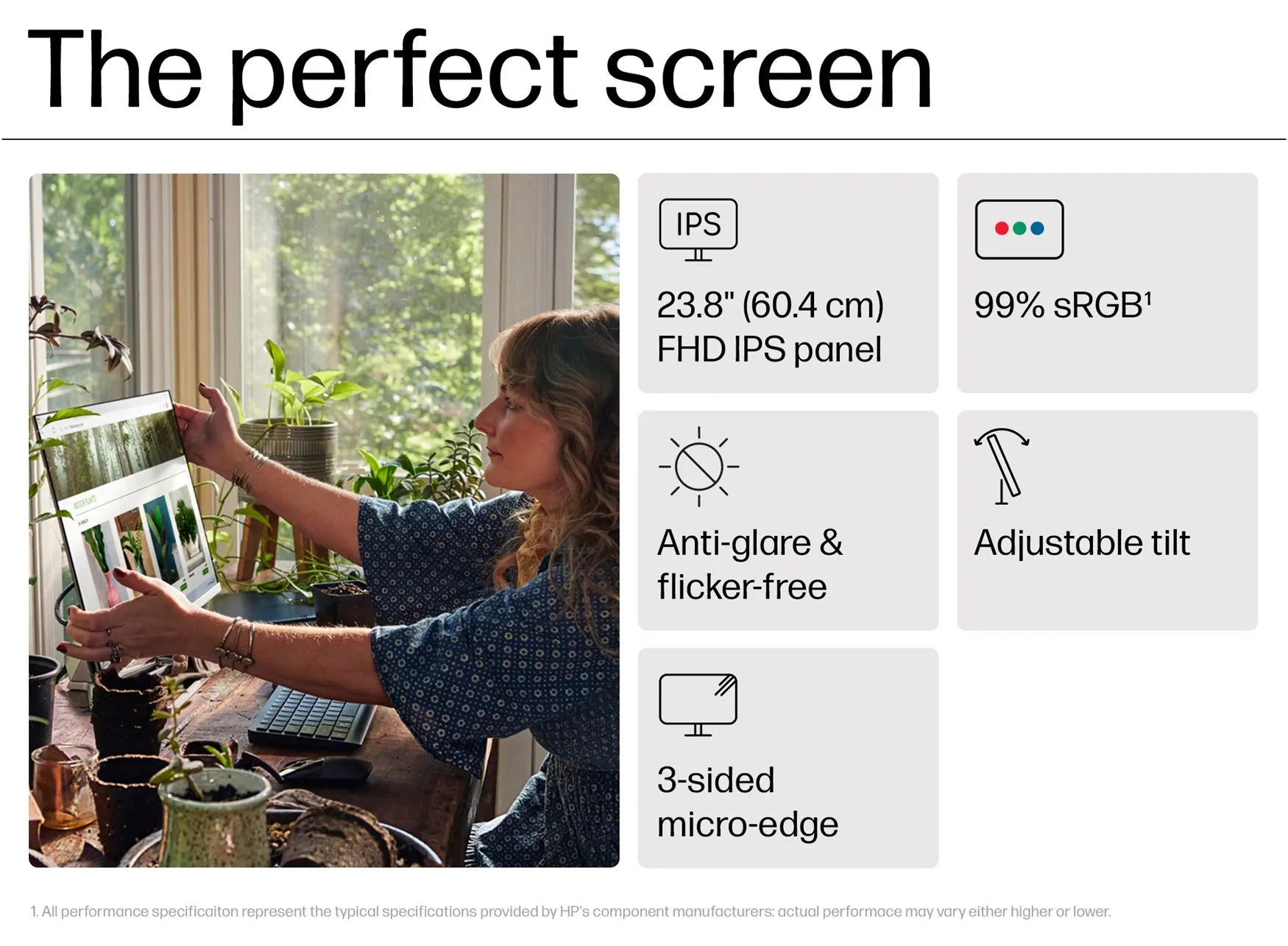 HP Series 5 23.8″ FHD IPS Monitor with Speakers – 100 Hz, 5 ms, 99% sRGB, Eyesafe Low-Blue Light, Tilt-Adjust