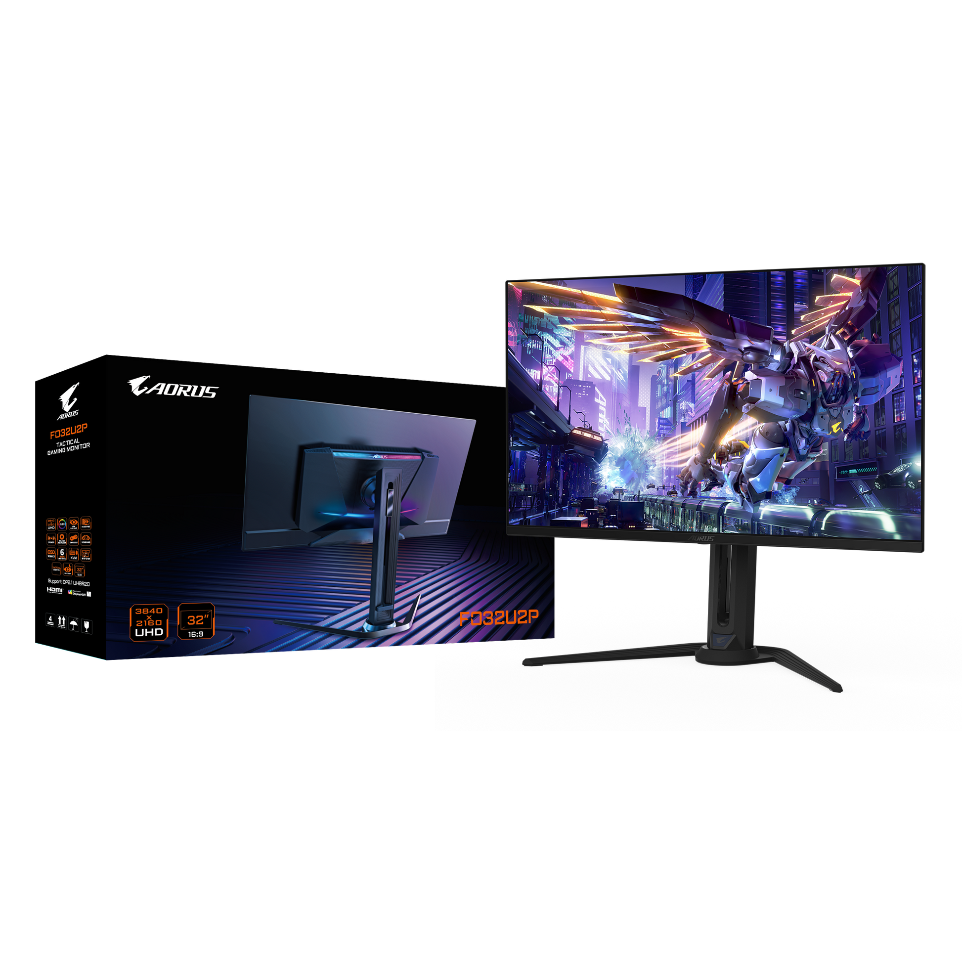 GIGABYTE AORUS FO32U2P 32" QD-OLED Gaming Monitor – 4K UHD, 240Hz, 0.03ms, DisplayPort 2.1 UHBR20, DCI-P3 99%