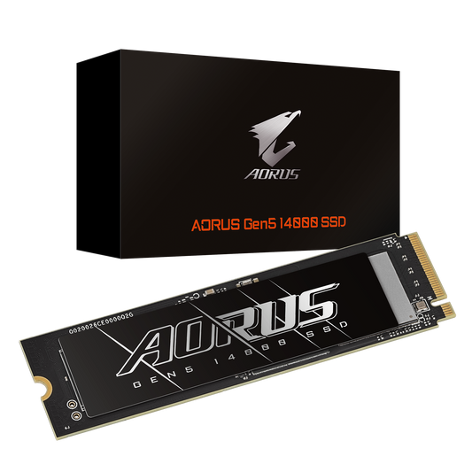 Gigabyte AORUS Gen5 14000 SSD 2TB – PCIe 5.0 M.2 NVMe 2.0, 14,500 MB/s Read, 12,700 MB/s Write, 232-Layer 3D TLC NAND