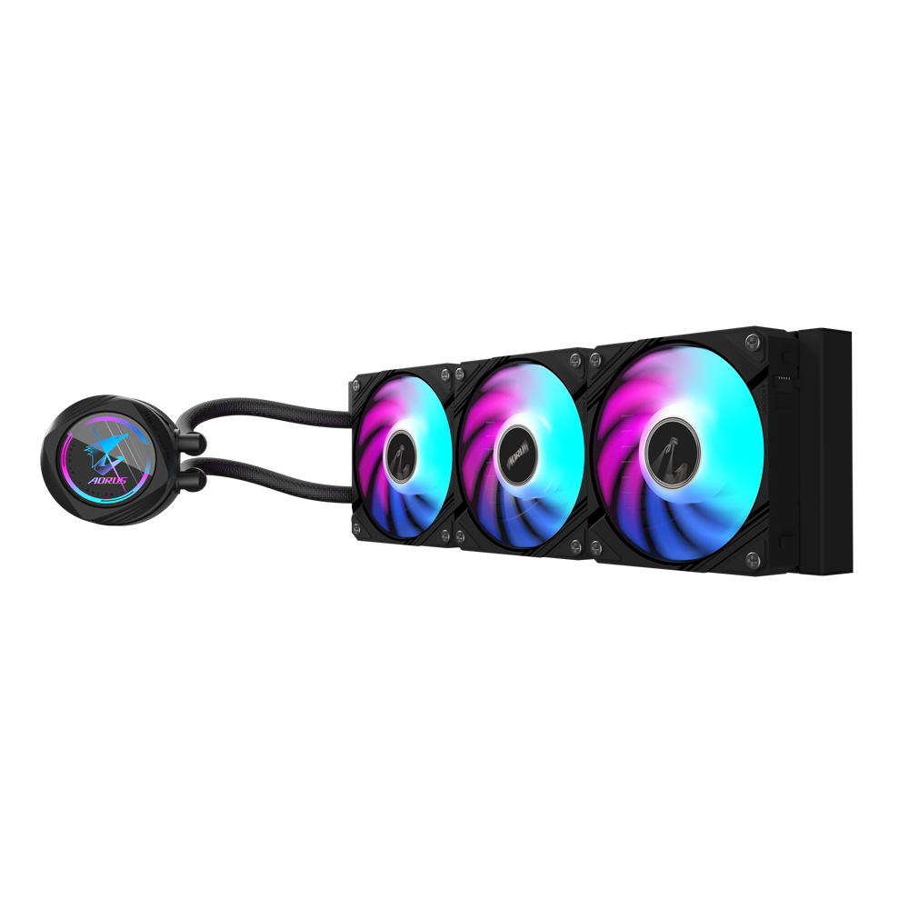 GIGABYTE AORUS WATERFORCE II 360 ARGB AIO Liquid CPU Cooler | 3x120mm Fans | 330° Rotatable Block | Universal Socket Support