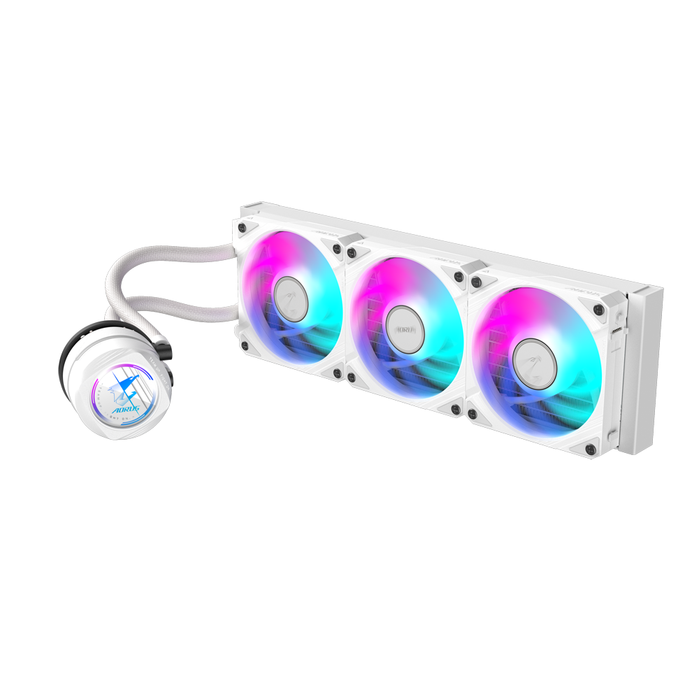 GIGABYTE AORUS WATERFORCE II 360 ARGB AIO Liquid CPU Cooler | 3x120mm Fans | 330° Rotatable Block | Universal Socket Support