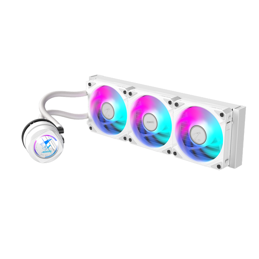 GIGABYTE AORUS WATERFORCE II 360 ARGB AIO Liquid CPU Cooler | 3x120mm Fans | 330° Rotatable Block | Universal Socket Support