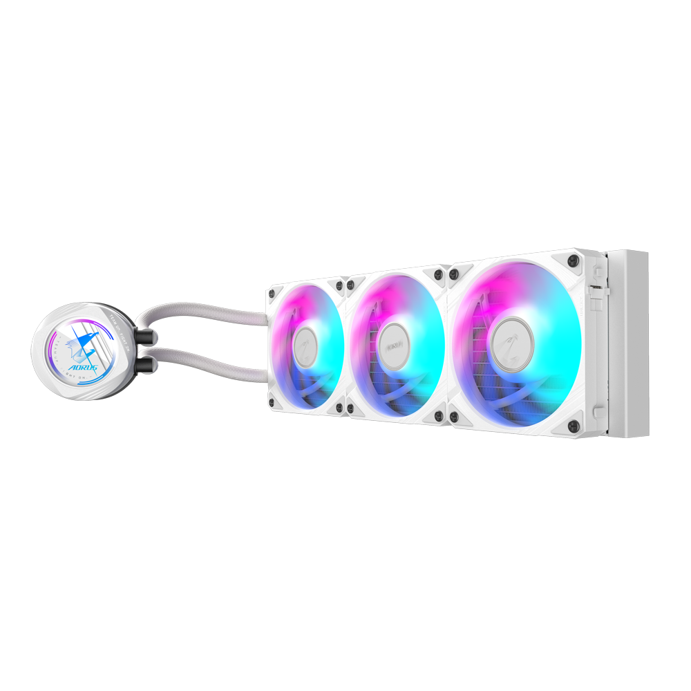 GIGABYTE AORUS WATERFORCE II 360 ARGB AIO Liquid CPU Cooler | 3x120mm Fans | 330° Rotatable Block | Universal Socket Support