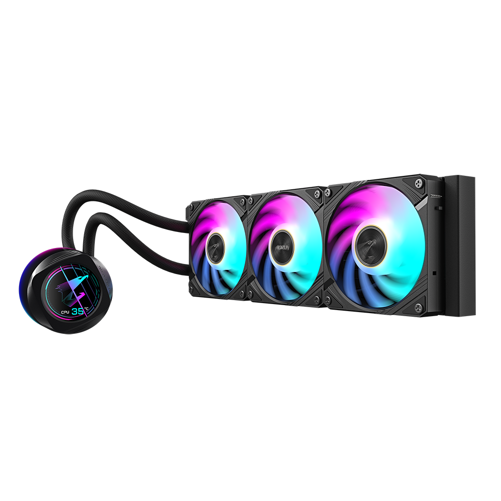 AORUS WATERFORCE X II 360 Liquid Cooler | 360mm Radiator | LCD Display | ARGB Fans | Intel & AMD Socket Support