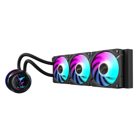 AORUS WATERFORCE X II 360 Liquid Cooler | 360mm Radiator | LCD Display | ARGB Fans | Intel & AMD Socket Support