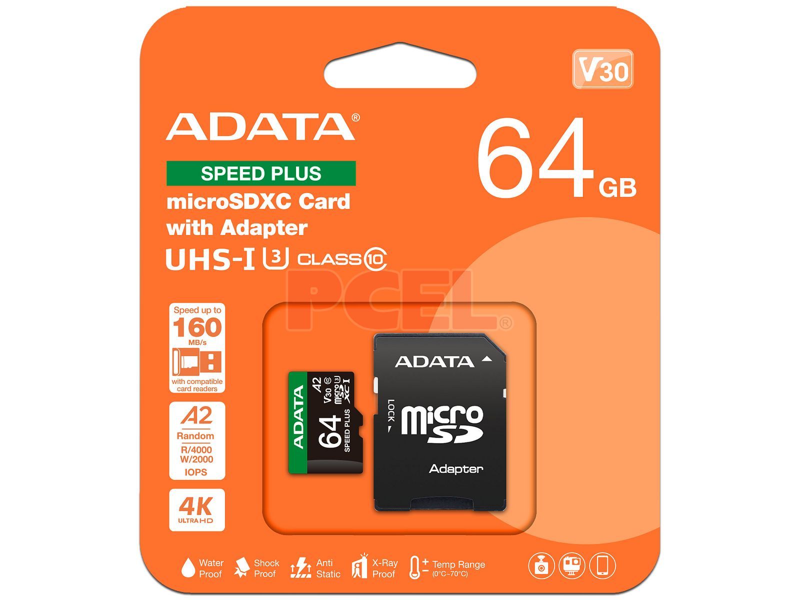 ADATA 64GB SPEED PLUS  MicroSDXC UHS-I U3 de Class 10 Card
