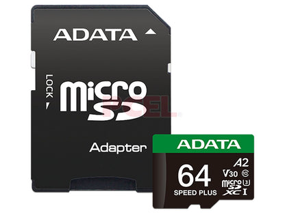 ADATA 64GB SPEED PLUS  MicroSDXC UHS-I U3 de Class 10 Card