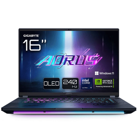 AORUS (2025) MASTER 16 BYH 16” WQXGA OLED 240Hz Gaming Laptop – Intel Core Ultra 9 275HX, NVIDIA RTX 5080 16GB GDDR7, 32GB (2×16GB) DDR5, 1TB Gen4 SSD, Wi‑Fi 7, Windows 11 Pro