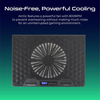 Vertux Arctic RGB Gaming Cooling Pad | Adjustable Height | 800RPM Fan | 17" Laptop Support
