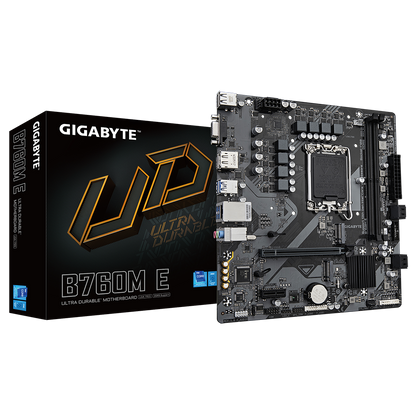 Gigabyte B760M-E (rev. 1.0) | DDR5 Micro-ATX Motherboard | 13th/12th Gen Intel Support | Dual PCIe 4.0 M.2 | Smart Fan 6