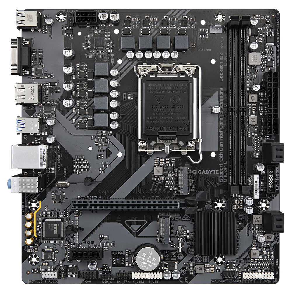 Gigabyte B760M-E (rev. 1.0) | DDR5 Micro-ATX Motherboard | 13th/12th Gen Intel Support | Dual PCIe 4.0 M.2 | Smart Fan 6