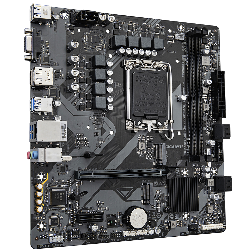 Gigabyte B760M-E (rev. 1.0) | DDR5 Micro-ATX Motherboard | 13th/12th Gen Intel Support | Dual PCIe 4.0 M.2 | Smart Fan 6