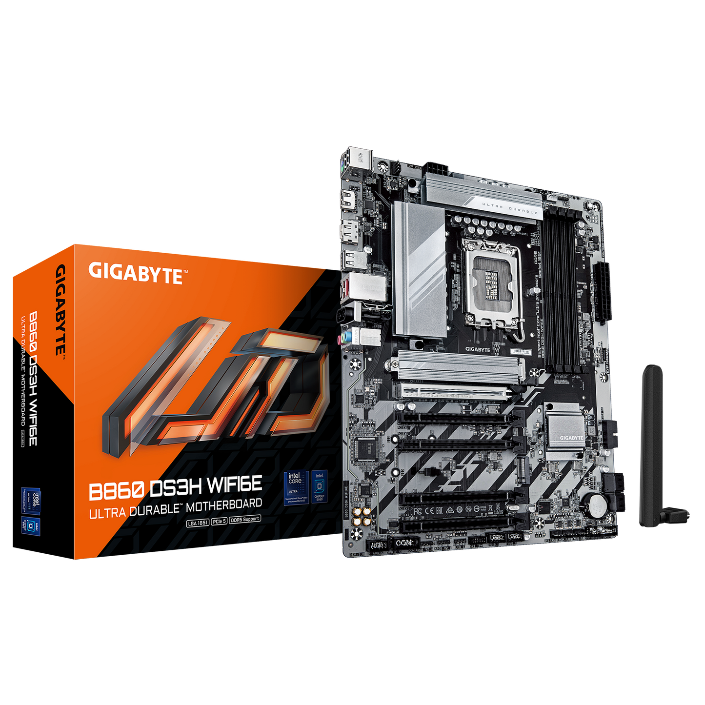Gigabyte B860 DS3H WIFI6E ATX Motherboard | LGA1851 | DDR5 | PCIe 5.0/M.2 | Wi‑Fi 6E | 2.5 Gb LAN | USB‑C 3.2 Gen2x2