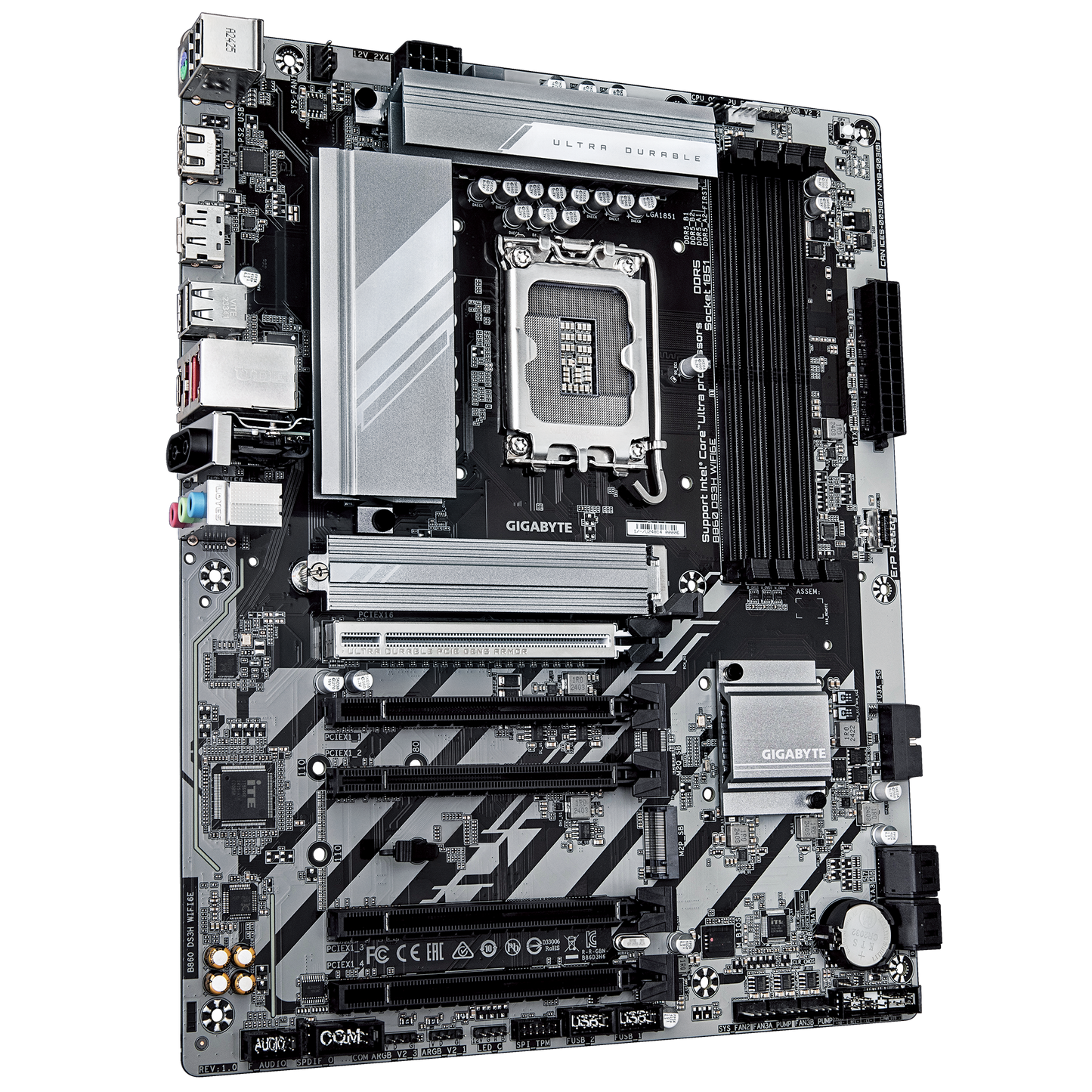 Gigabyte B860 DS3H WIFI6E ATX Motherboard | LGA1851 | DDR5 | PCIe 5.0/M.2 | Wi‑Fi 6E | 2.5 Gb LAN | USB‑C 3.2 Gen2x2