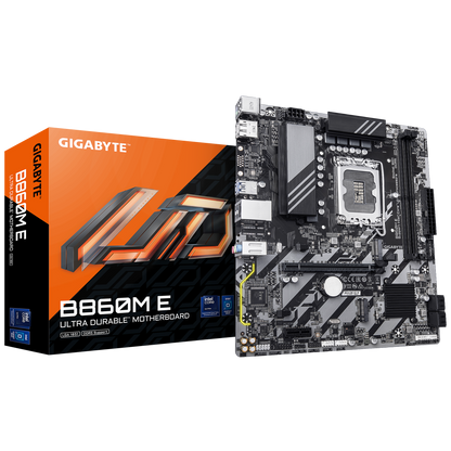 Gigabyte B860M E mATX Motherboard | LGA 1851 (Intel Core Ultra 2) | DDR5 up to 9 | 066 MT/s OC | PCIe 5.0 & PCIe 4.0 M.2 | 2.5 GbE | HDMI/DP