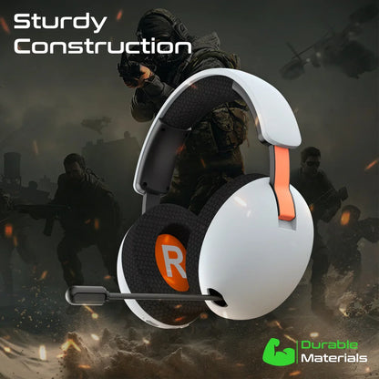 Vertux BB-8 Gaming Headset – Tri-Mode Connectivity, 50mm Drivers, Retractable Mic, 80H Bluetooth Playtime
