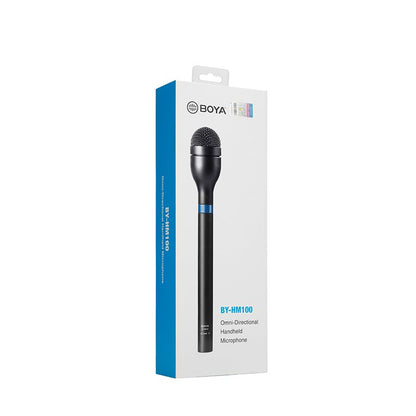 BOYA BY‑HM100 15.6" Long-Handle Omnidirectional Dynamic Handheld Microphone | XLR | 70 | 15 kHz | Durable Aluminum Body | Interview & ENG Use