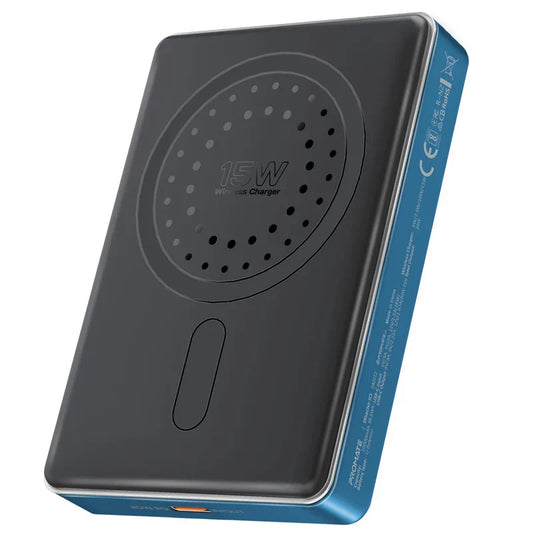 Promate Blade‑10 10 000 mAh MagSafe Power Bank | 15 W Wireless | 20 W USB‑C PD | Smart Indicator | Aluminum Sleek Design