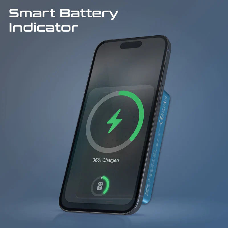 Promate Blade‑10 10 000 mAh MagSafe Power Bank | 15 W Wireless | 20 W USB‑C PD | Smart Indicator | Aluminum Sleek Design