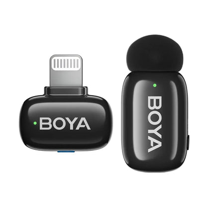 BOYA Mini-16 Ultra-Compact 2.4 GHz Wireless Microphone System | Lightning Connector for iOS | 48 kHz/16-Bit Audio | 6 h Battery
