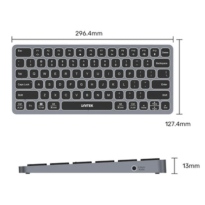 UNITEK Keyboard | 9-in-1 USB-C Hub with Triple Display | USB-C to HDMI Adapter Supporting 4K HDMI | 100W PD | and 4 USB Ports
