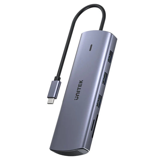 UNITEK 9-in-1 USB-C Hub With Dual Monitors | 100W Power Delivery and Dual-Slot Card Reader