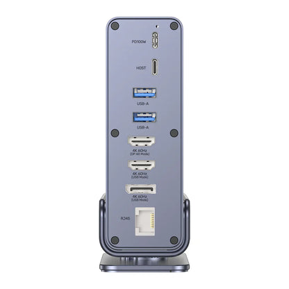 Unitek D1135A Universal DisplayLink Triple 4K Docking Station | 15-in-1 USB-C/USB-A Hub | 3x 4K@60Hz Displays | 100W PD | Gigabit Ethernet | SD/MicroSD | Audio Jack