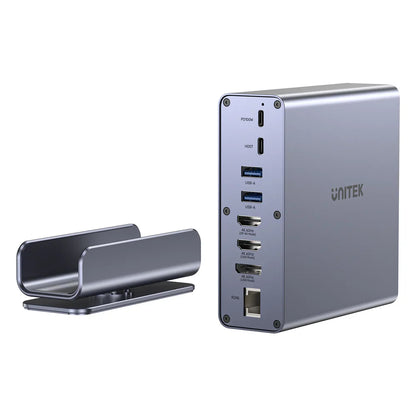 Unitek D1135A Universal DisplayLink Triple 4K Docking Station | 15-in-1 USB-C/USB-A Hub | 3x 4K@60Hz Displays | 100W PD | Gigabit Ethernet | SD/MicroSD | Audio Jack