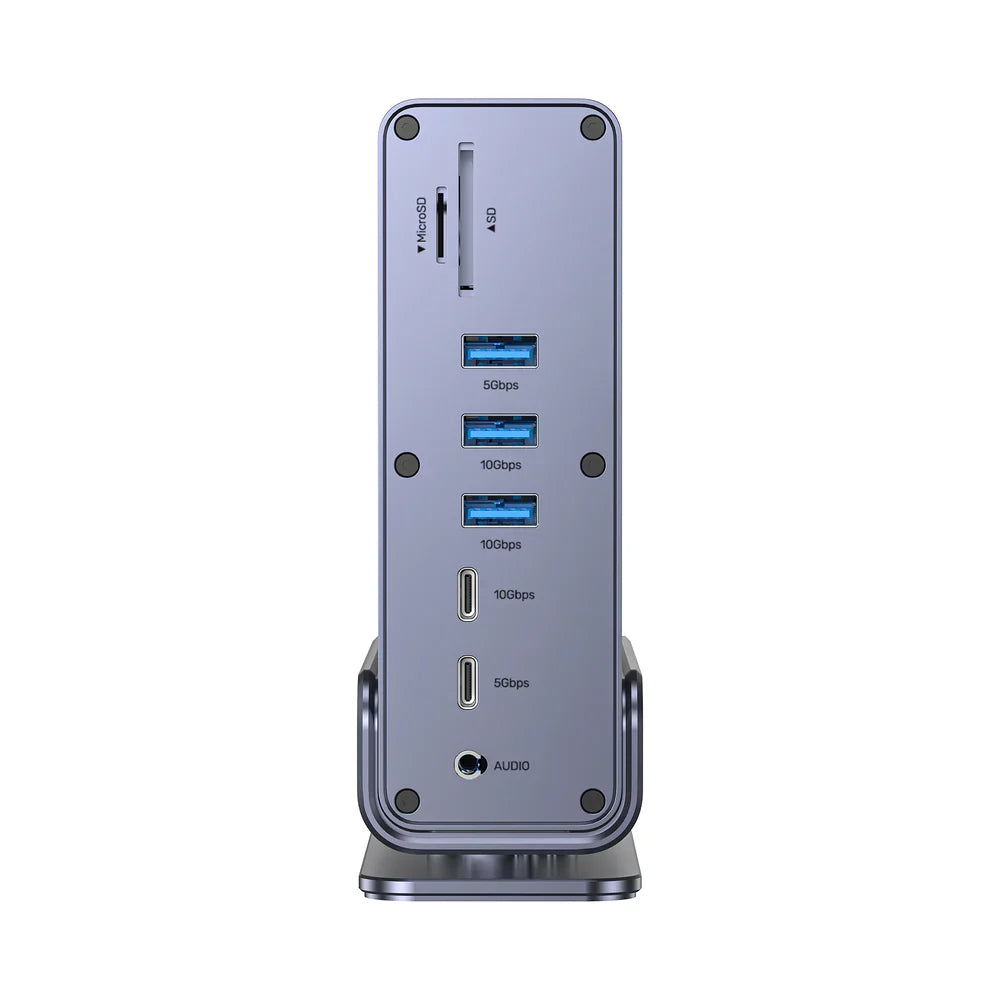 Unitek D1135A Universal DisplayLink Triple 4K Docking Station | 15-in-1 USB-C/USB-A Hub | 3x 4K@60Hz Displays | 100W PD | Gigabit Ethernet | SD/MicroSD | Audio Jack