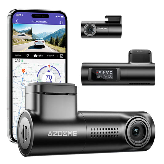 AZDOME M330 MAX Mirror Dash Cam 2-Channel 4K UHD Front & Rear Recording | Smart Rearview Mirror Camera | Built-in WiFi | Night Vision | Parking Monitor | G-Sensor | Loop Recording