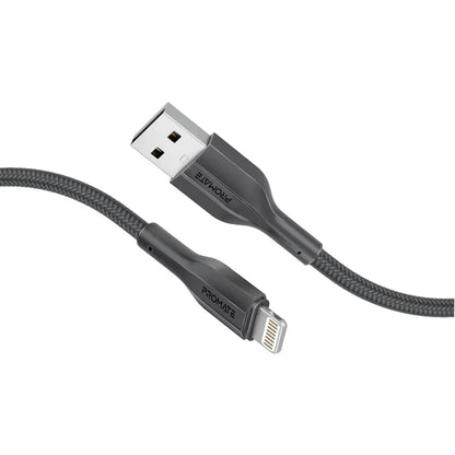 Promate xCord-Ai200 2M USB-A to Lightning Cable | 10W Charging | 480Mbps Data Transfer | Silicone Anti-Tangle | 10 | 000 Bend Test